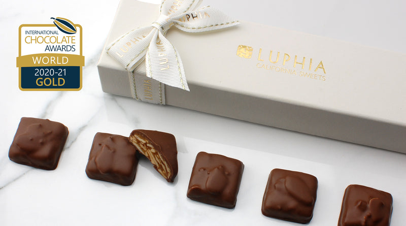 LUPHIA Milk Chocolate Toffee with gift box, 2020-21 Internationa Chocolate Awards World Competition Gold Award Winner
